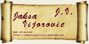 Jakša Vijorović vizit kartica